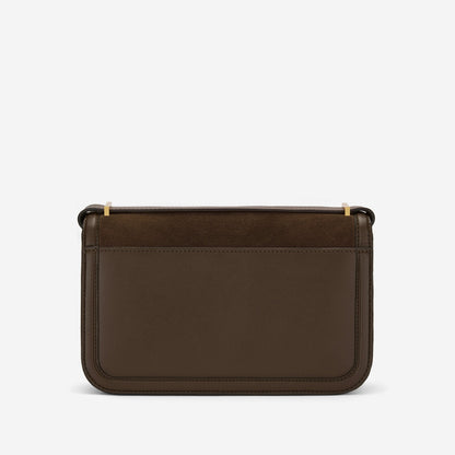 DeMellier The Paris Crossbody mocha suede & mocha smooth
