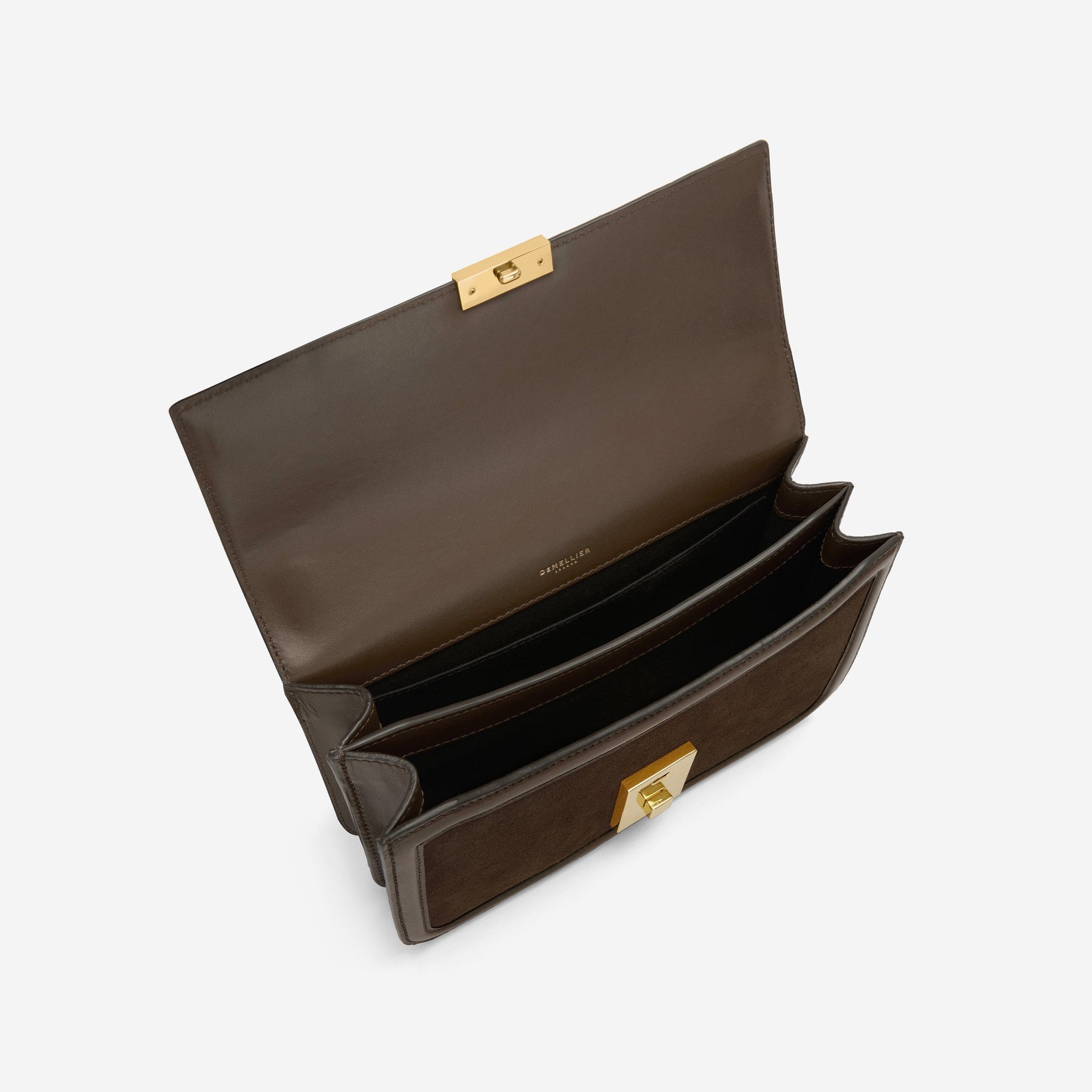DeMellier The Paris Crossbody mocha suede & mocha smooth