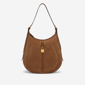 DeMellier The Siena Hobo deep tan suede & deep tan small grain