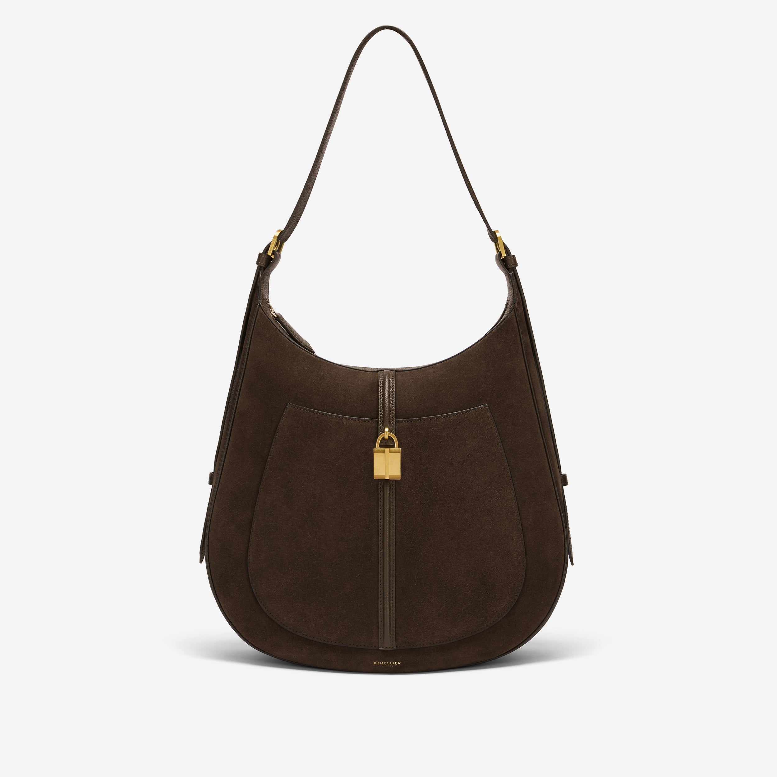 DeMellier The Siena Hobo mocha suede & mocha small grain