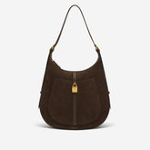 DeMellier The Siena Hobo mocha suede & mocha small grain