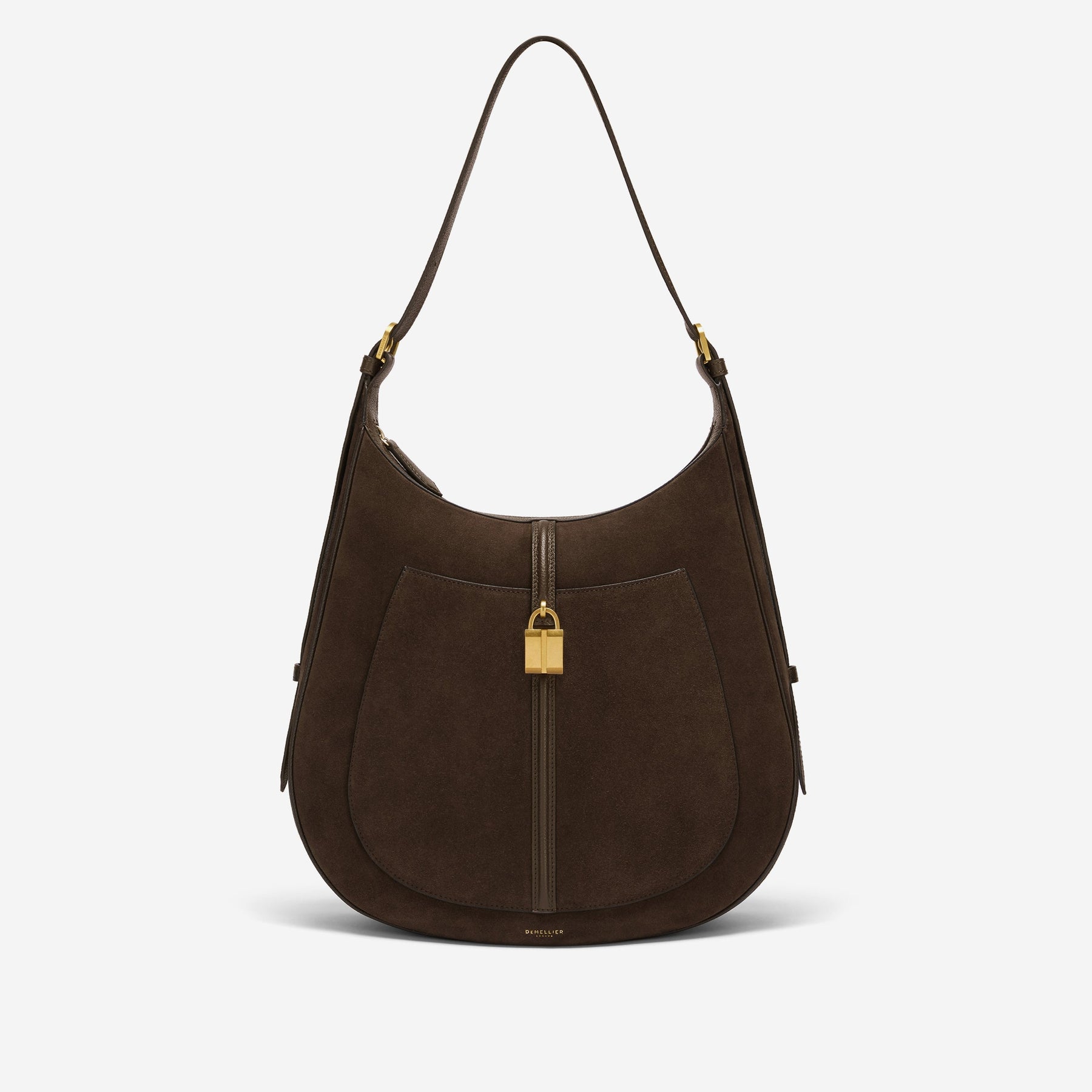 DeMellier The Siena Hobo mocha suede & mocha small grain