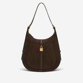 DeMellier The Siena Hobo mocha suede & mocha small grain