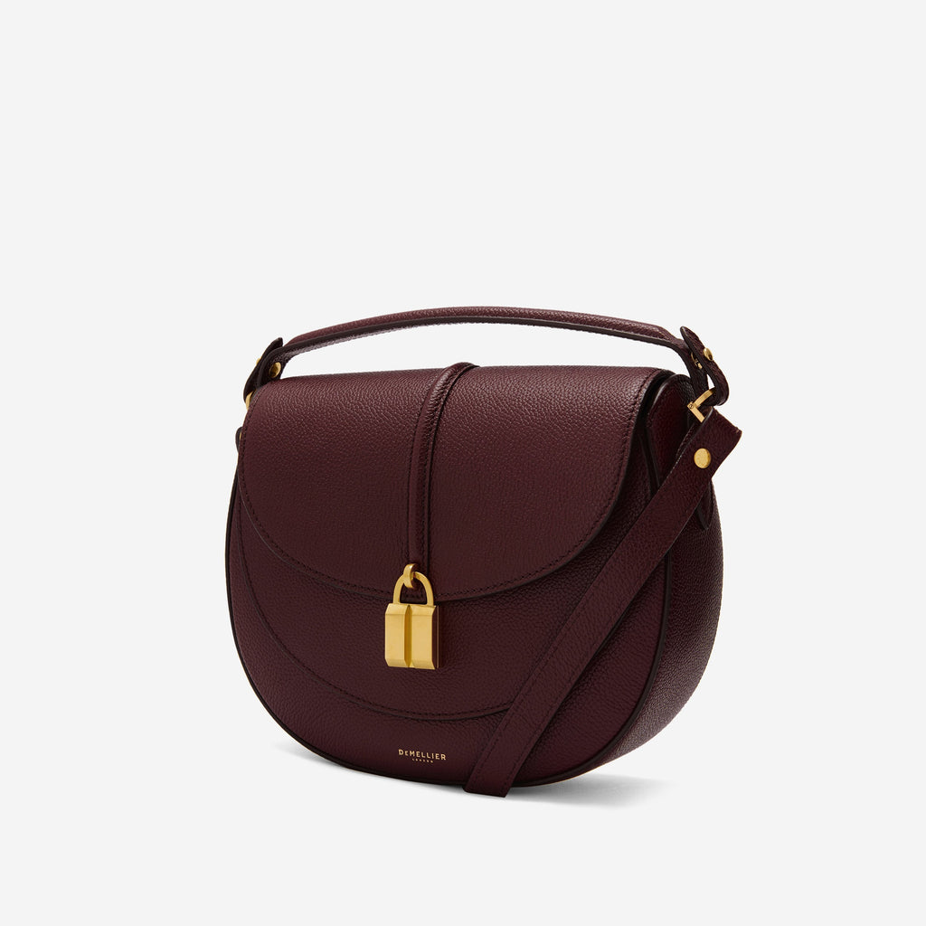 DeMellier The Siena Saddle burgundy small grain
