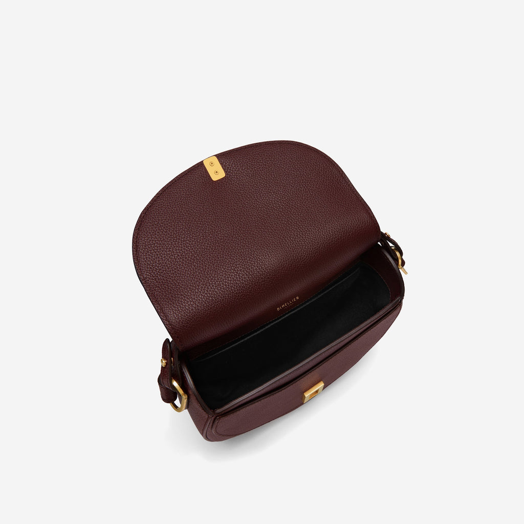 DeMellier The Siena Saddle burgundy small grain