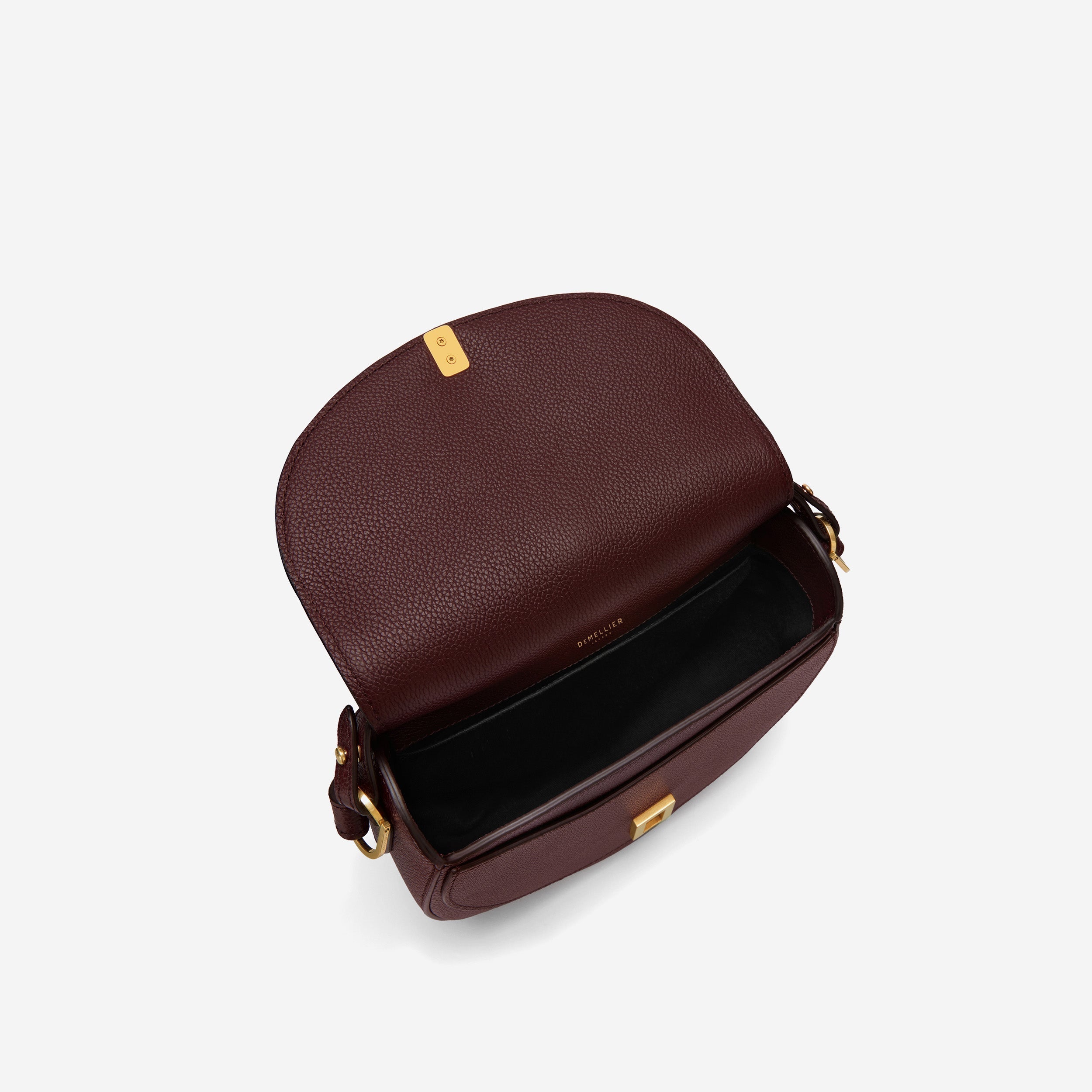 DeMellier The Siena Saddle burgundy small grain