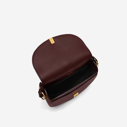 DeMellier The Siena Saddle burgundy small grain