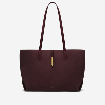 DeMellier The Tokyo Tote burgundy suede & burgundy smooth