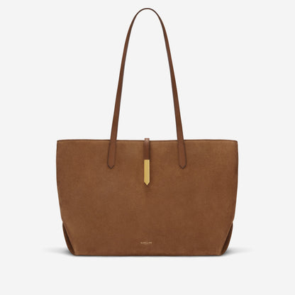 DeMellier The Tokyo Tote deep tan suede & deep tan smooth