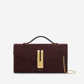 DeMellier The Vancouver Clutch burgundy suede & burgundy smooth