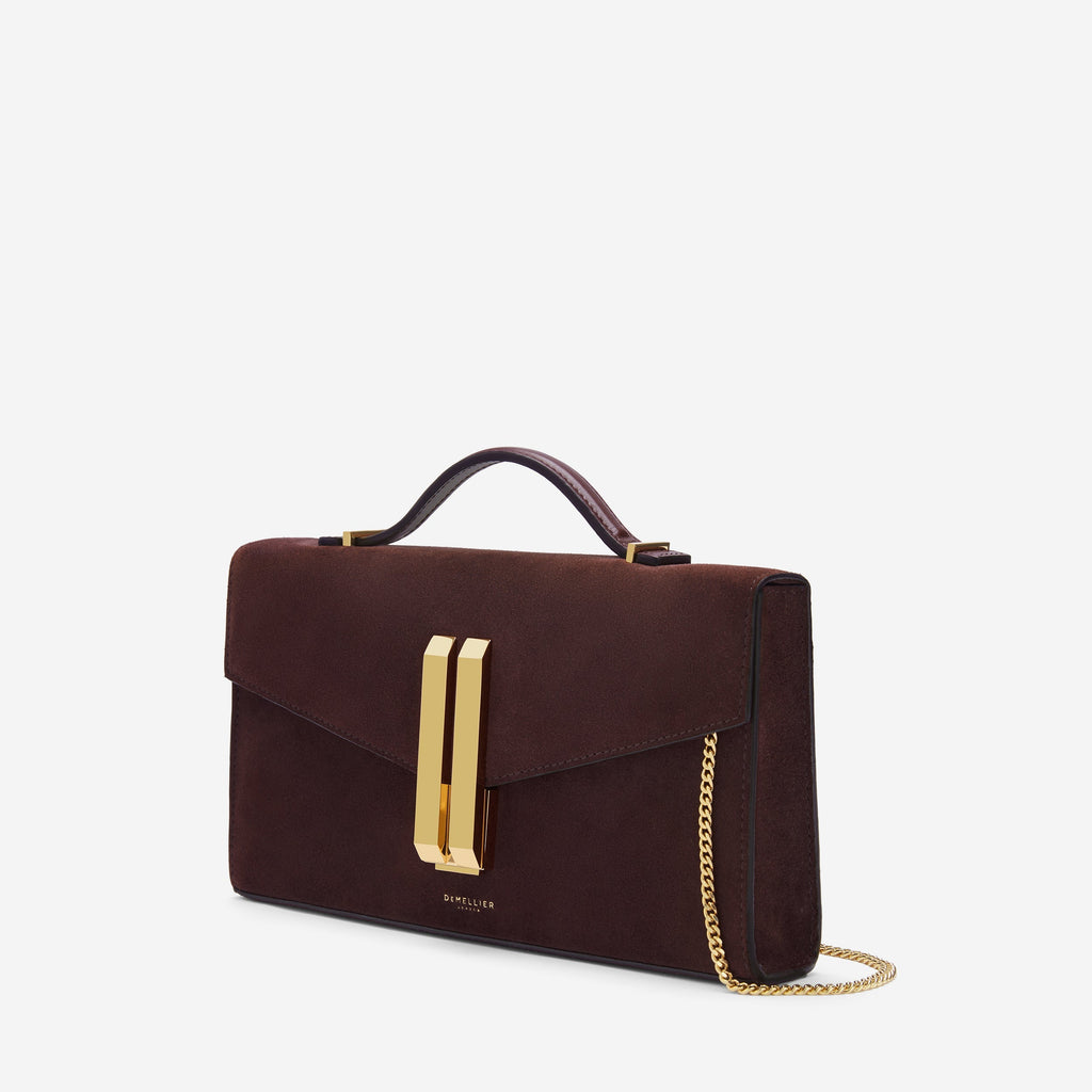 DeMellier The Vancouver Clutch burgundy suede & burgundy smooth