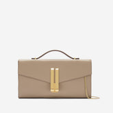 DeMellier The Vancouver Clutch dark sand smooth