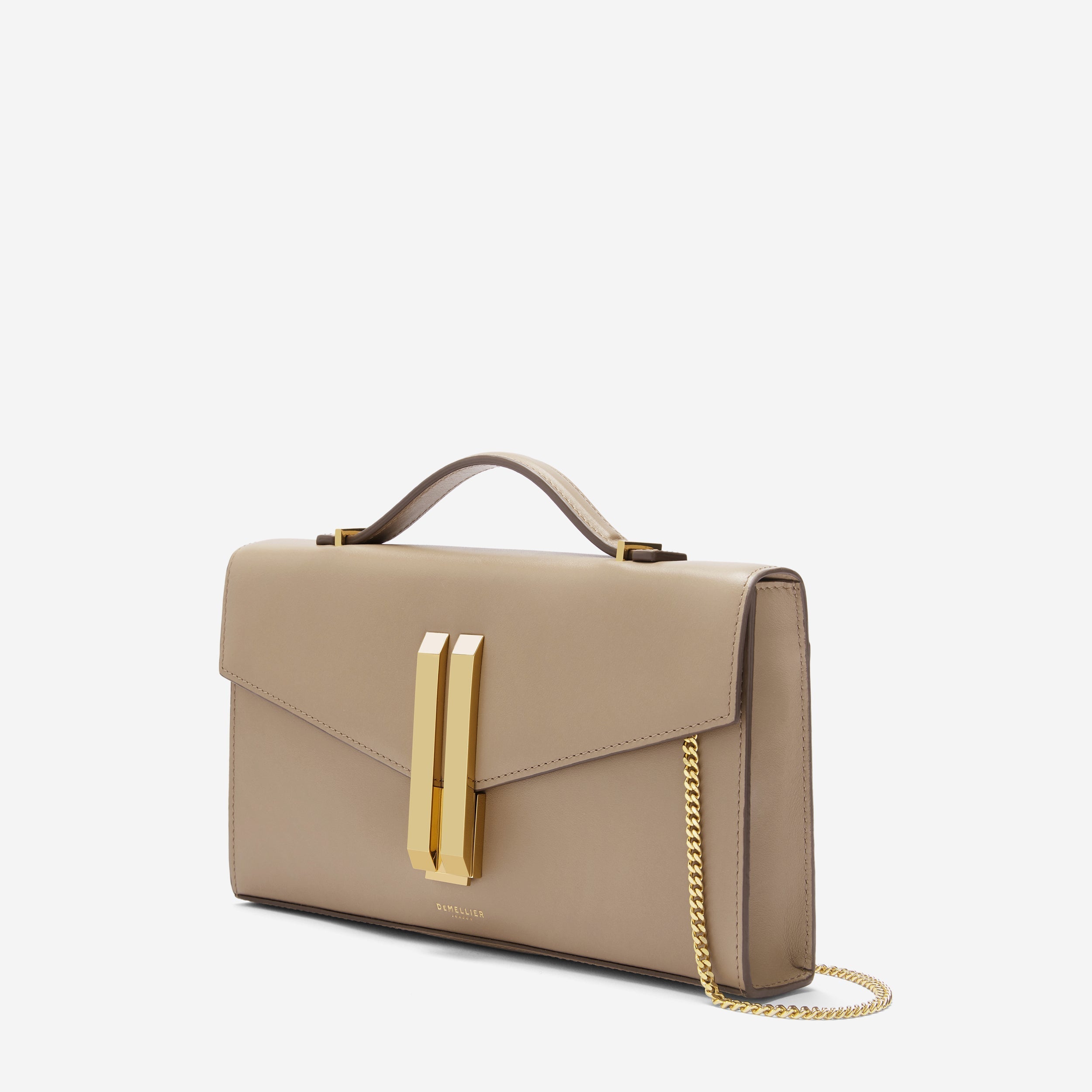 DeMellier The Vancouver Clutch dark sand smooth