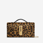 DeMellier The Vancouver Clutch leopard-effect calf hair & black smooth