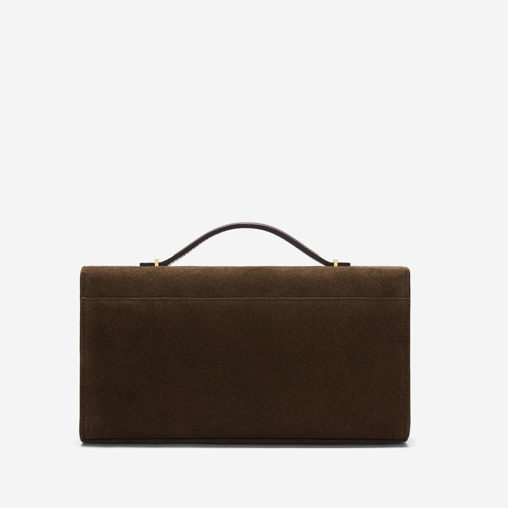 DeMellier The Vancouver Clutch mocha suede & mocha smooth