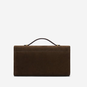 DeMellier The Vancouver Clutch mocha suede & mocha smooth