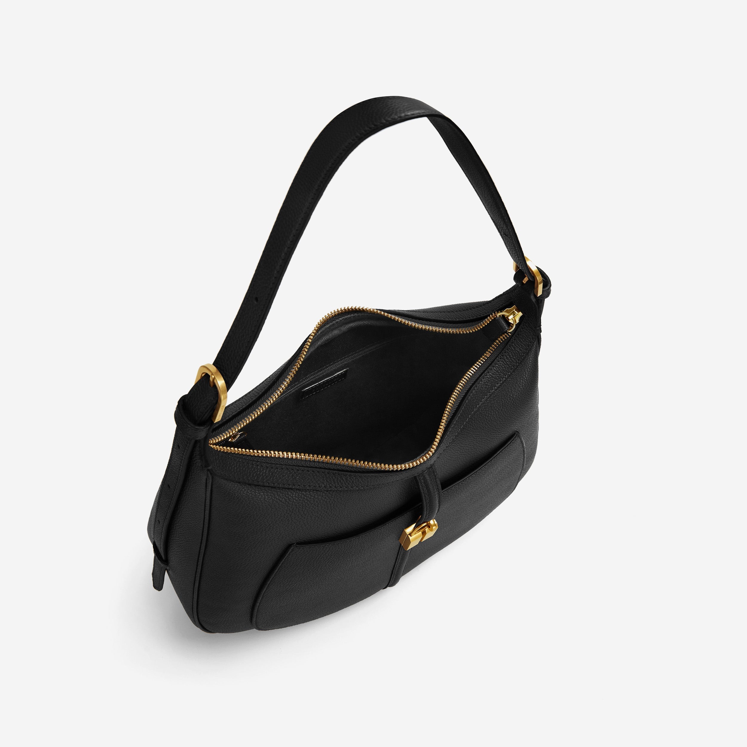 DeMellier The Siena Hobo black small grain