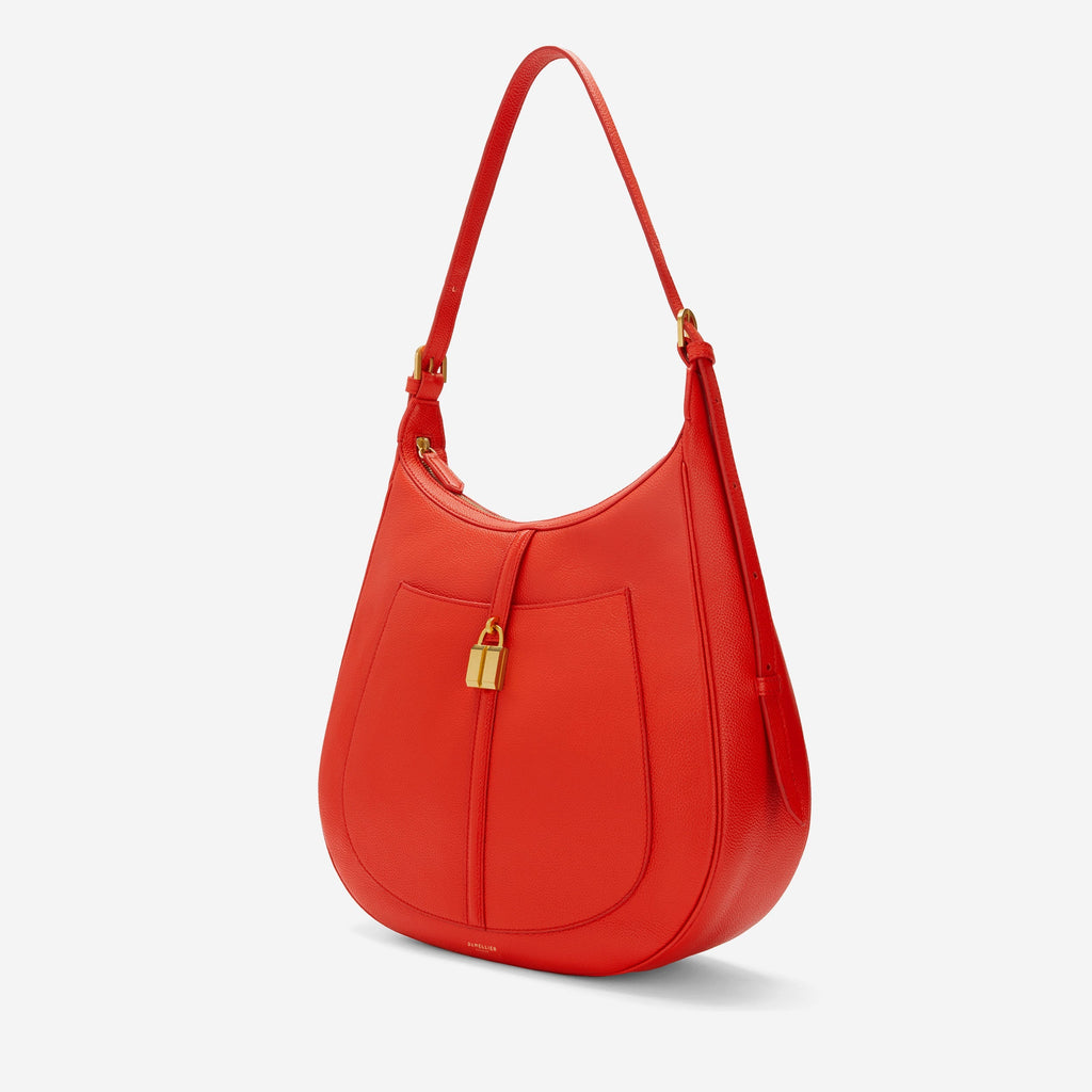 DeMellier The Siena Hobo poppy red small grain