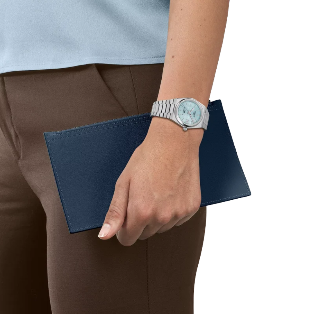 Tissot PRX 35mm Light Blue Dial Grey Stainless Steel Quartz Watch