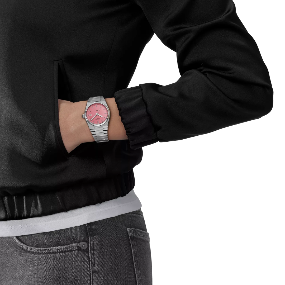 Tissot PRX 35mm Pink Dial Grey Stainless Steel Quartz Watch