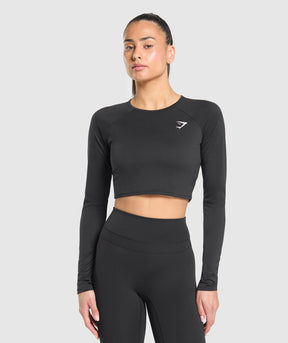 Gymshark Training Long Sleeve Crop Top - Black