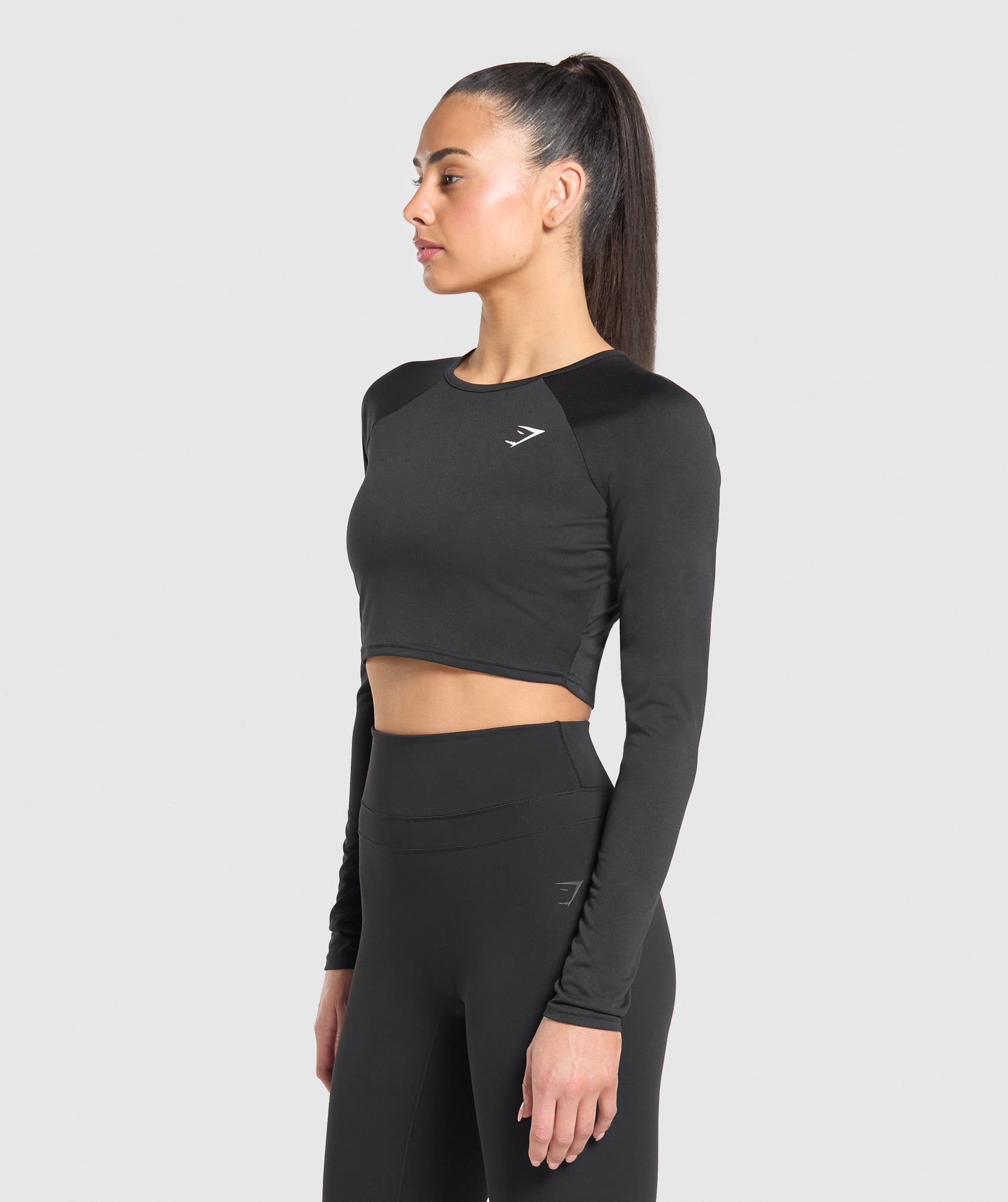 Gymshark Training Long Sleeve Crop Top - Black