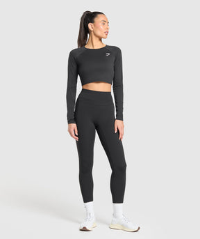 Gymshark Training Long Sleeve Crop Top - Black