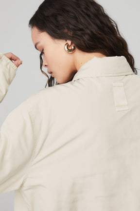 Back view of the Legend Jacket showcasing the iconic collar and back locker loop detail.