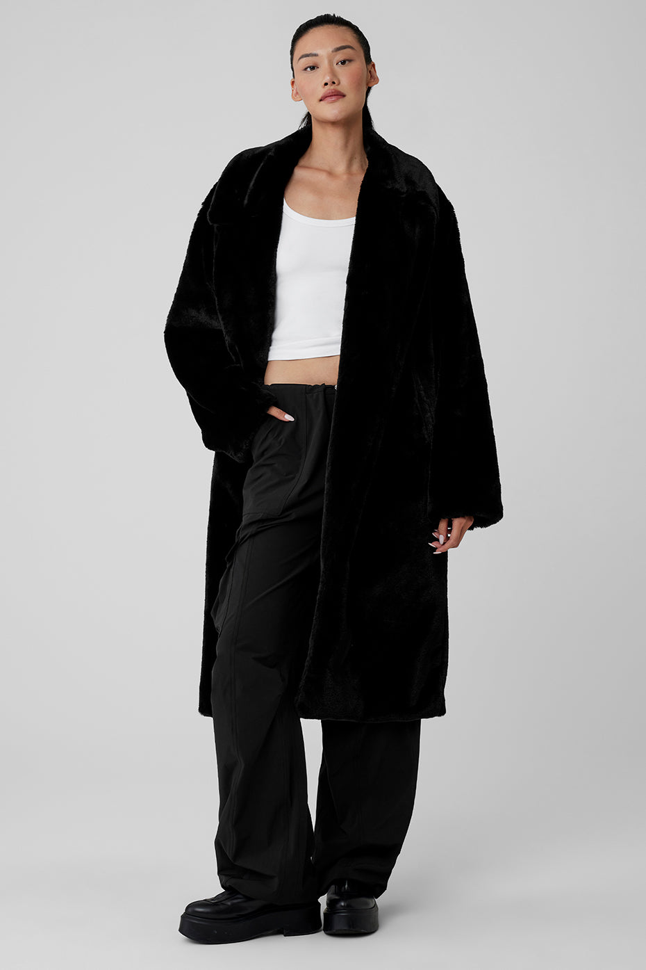 Oversized Faux Fur Trench