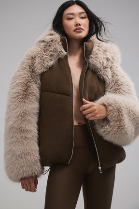 La Premiere Opulent Faux Fur Stunner Jacket