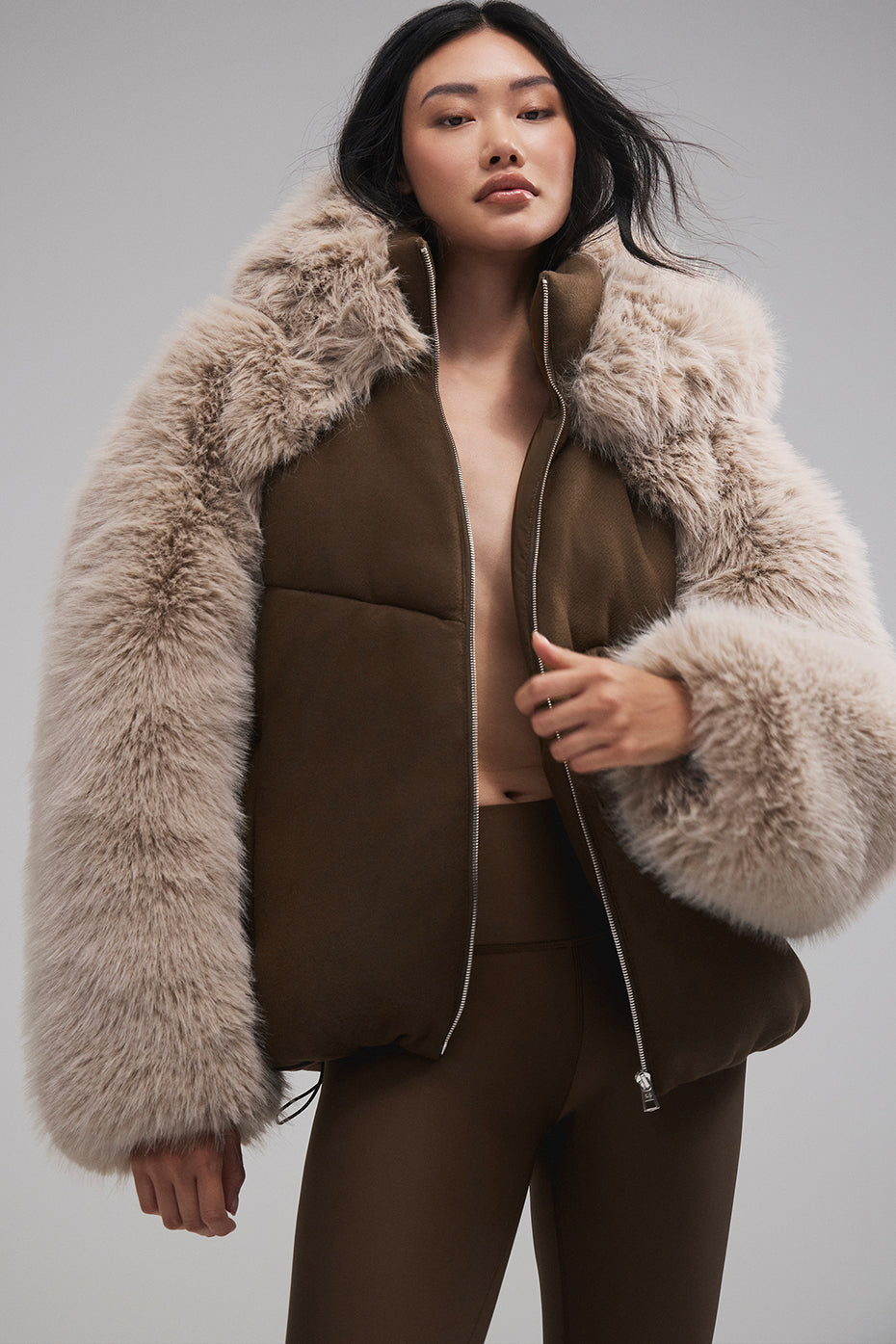 La Premiere Opulent Faux Fur Stunner Jacket