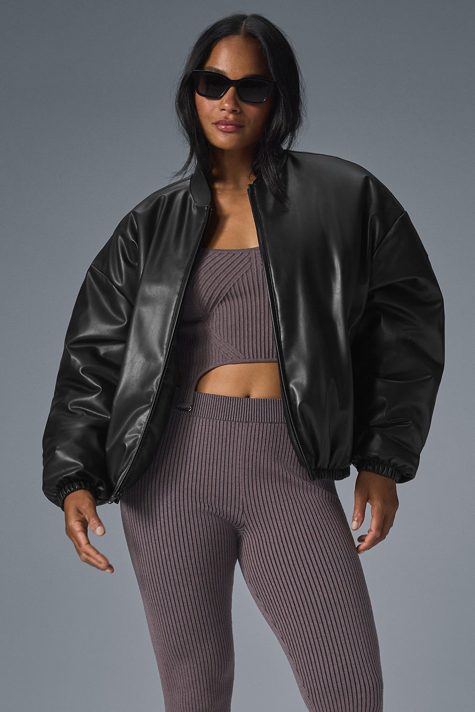 Faux Leather Premier Bomber