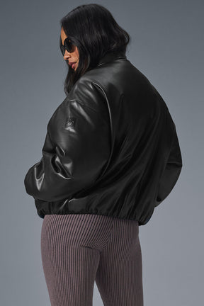 Faux Leather Premier Bomber