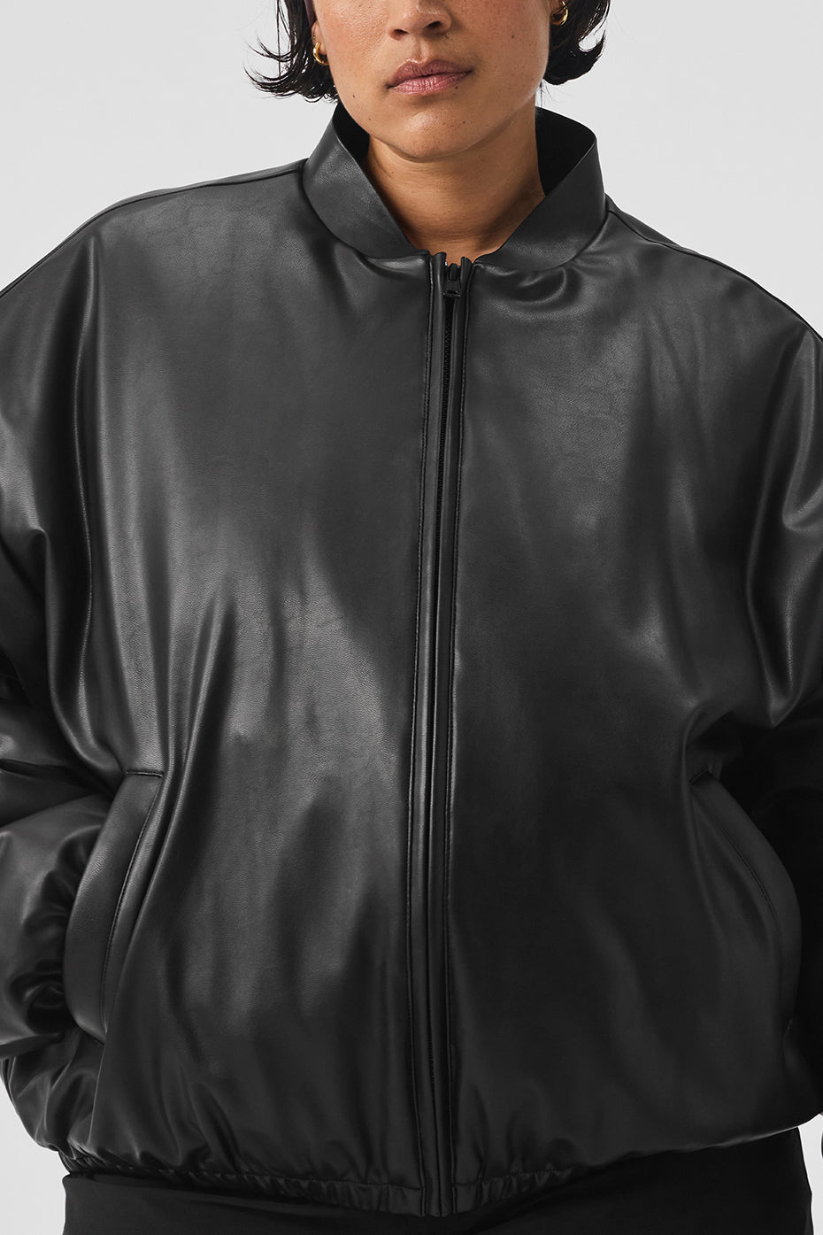 Faux Leather Premier Bomber