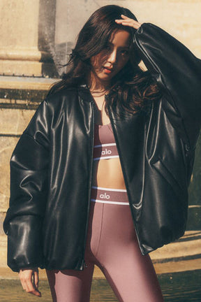 Faux Leather Premier Bomber