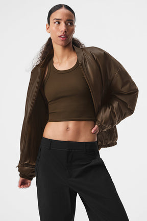 Faux Leather Premier Bomber