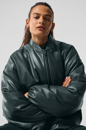 Faux Leather Premier Bomber