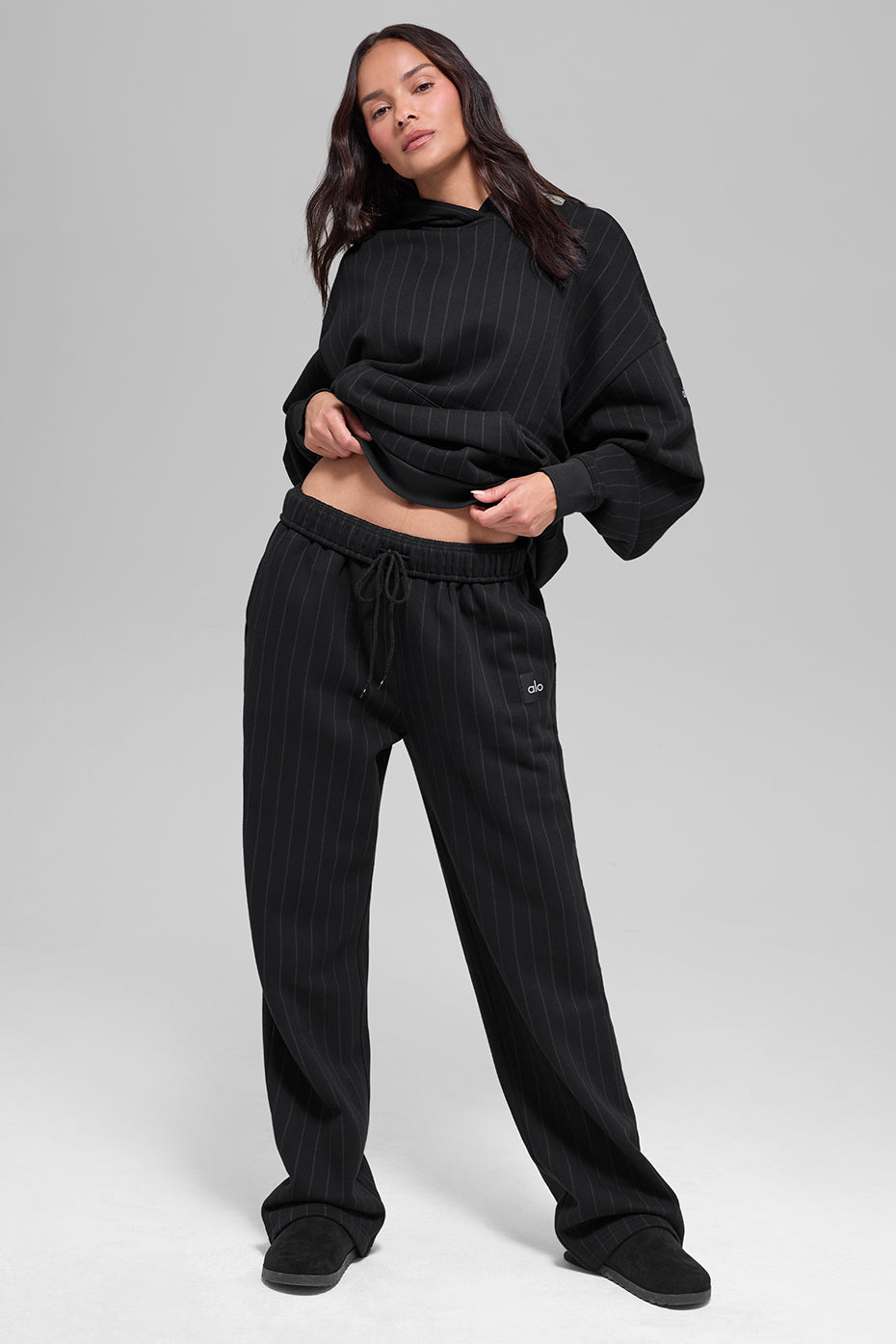 Pinstripe Straight Leg Sweatpant