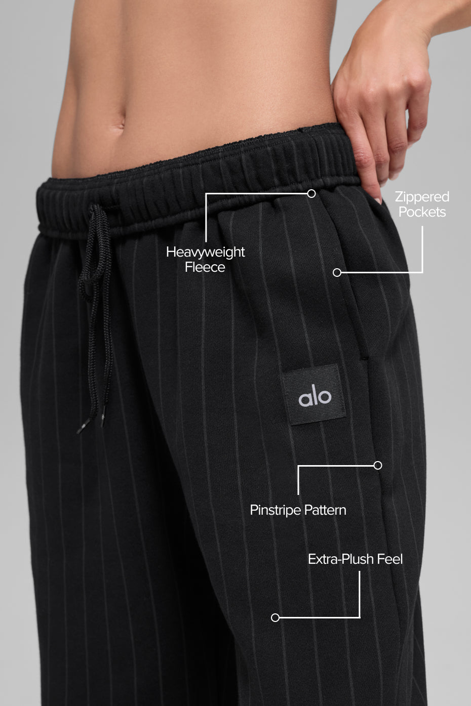 Pinstripe Straight Leg Sweatpant