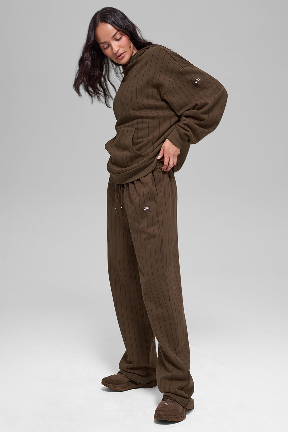 Pinstripe Straight Leg Sweatpant