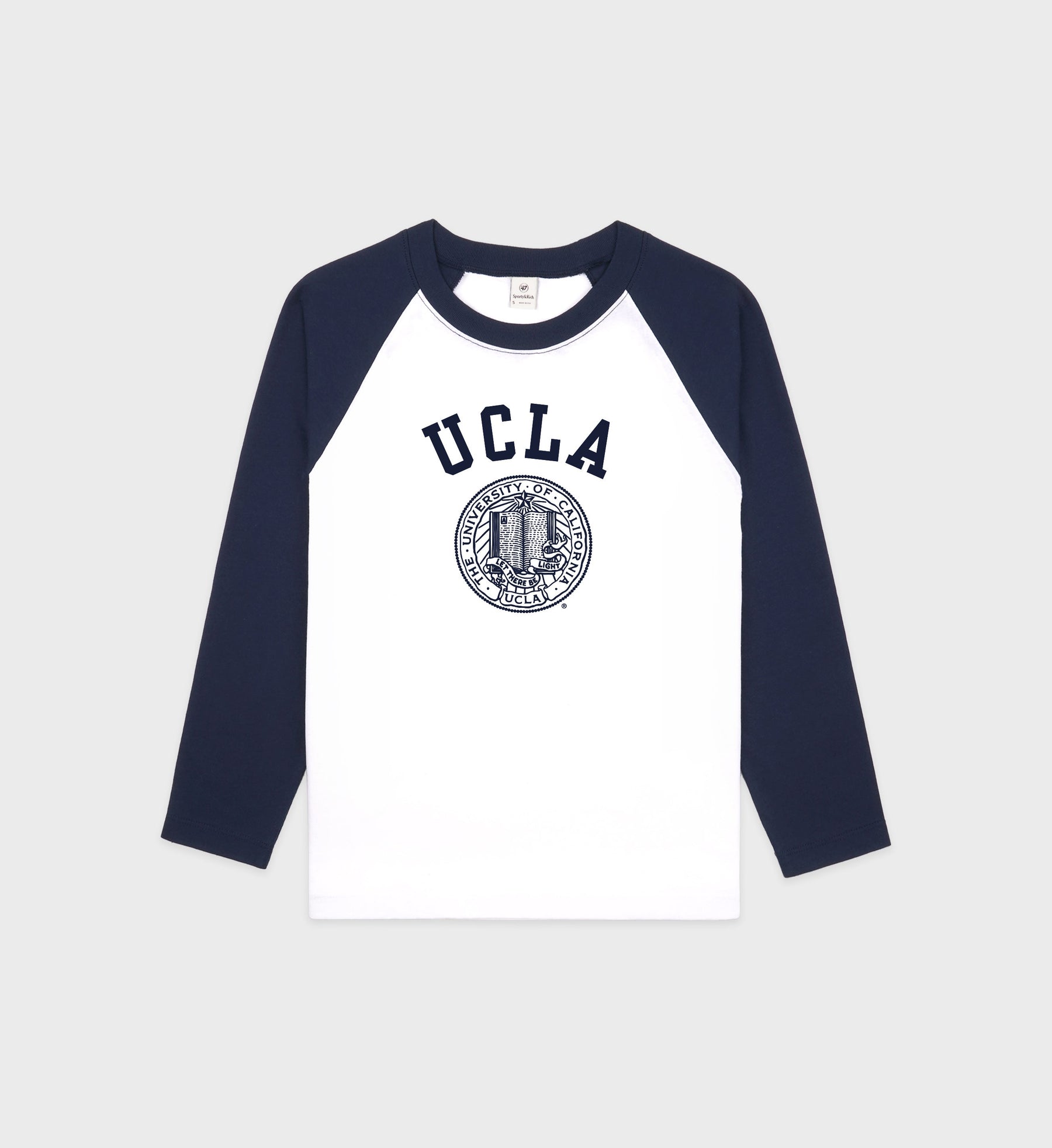 UCLA Crest Baseball Tee - White/Navy