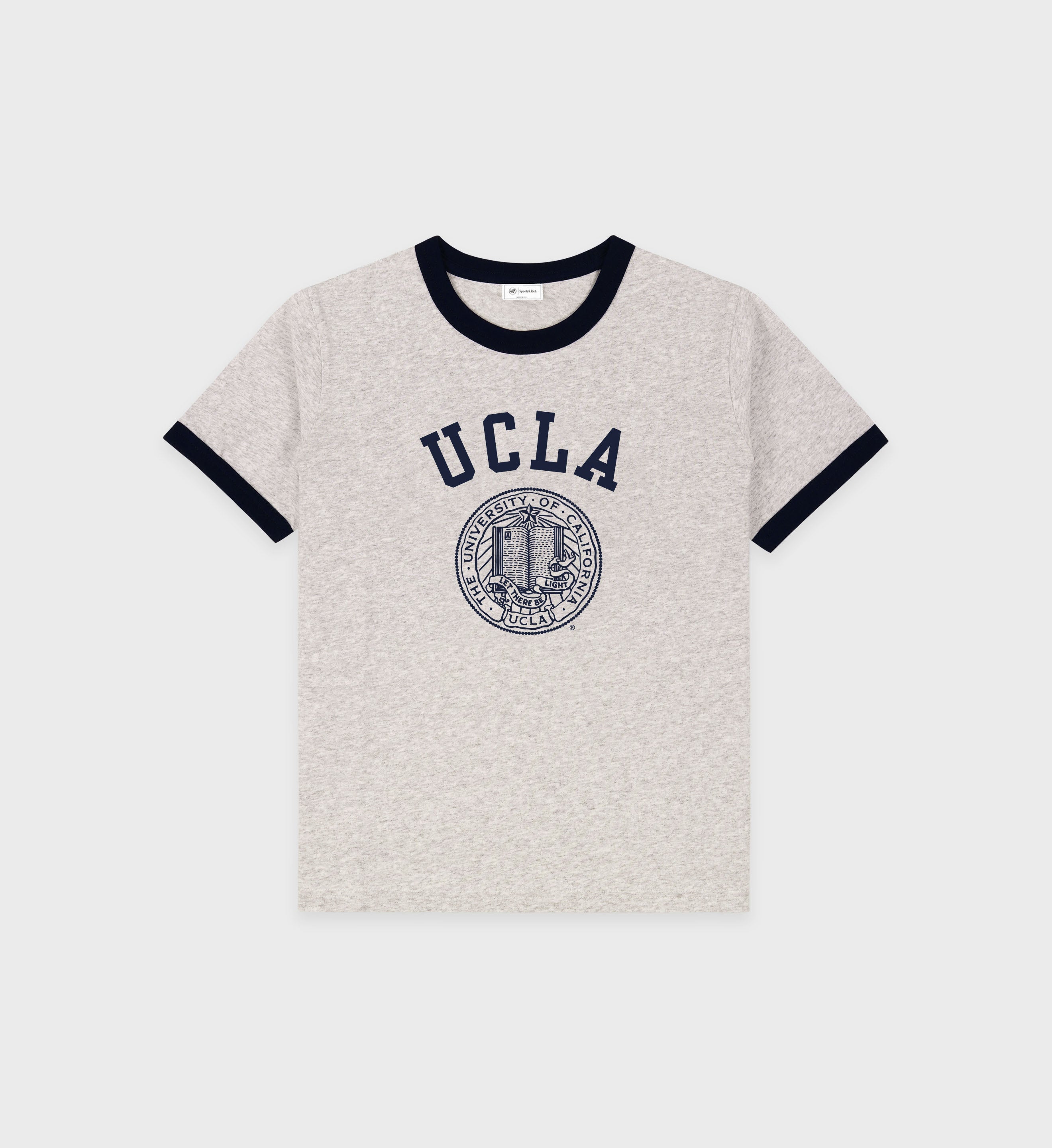 UCLA Crest Ringer Tee - Heather Gray/Navy