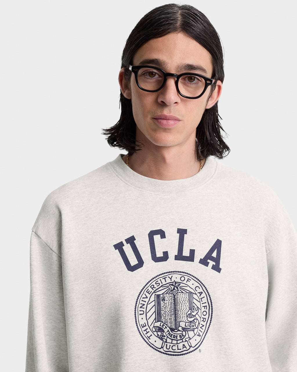 UCLA Crest Crewneck - Heather Gray/Navy