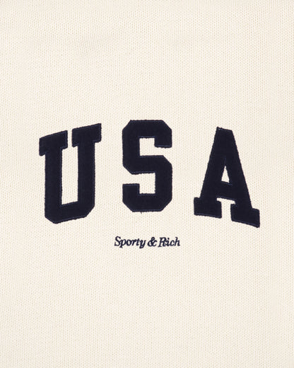 USA Knitted Turtleneck - Ecru/Navy