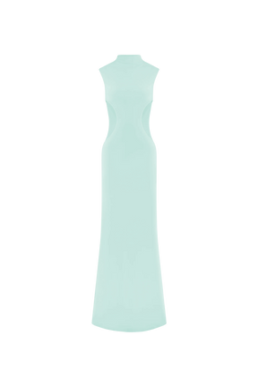 Massie Slinky And Mesh Maxi Dress - Lagoon