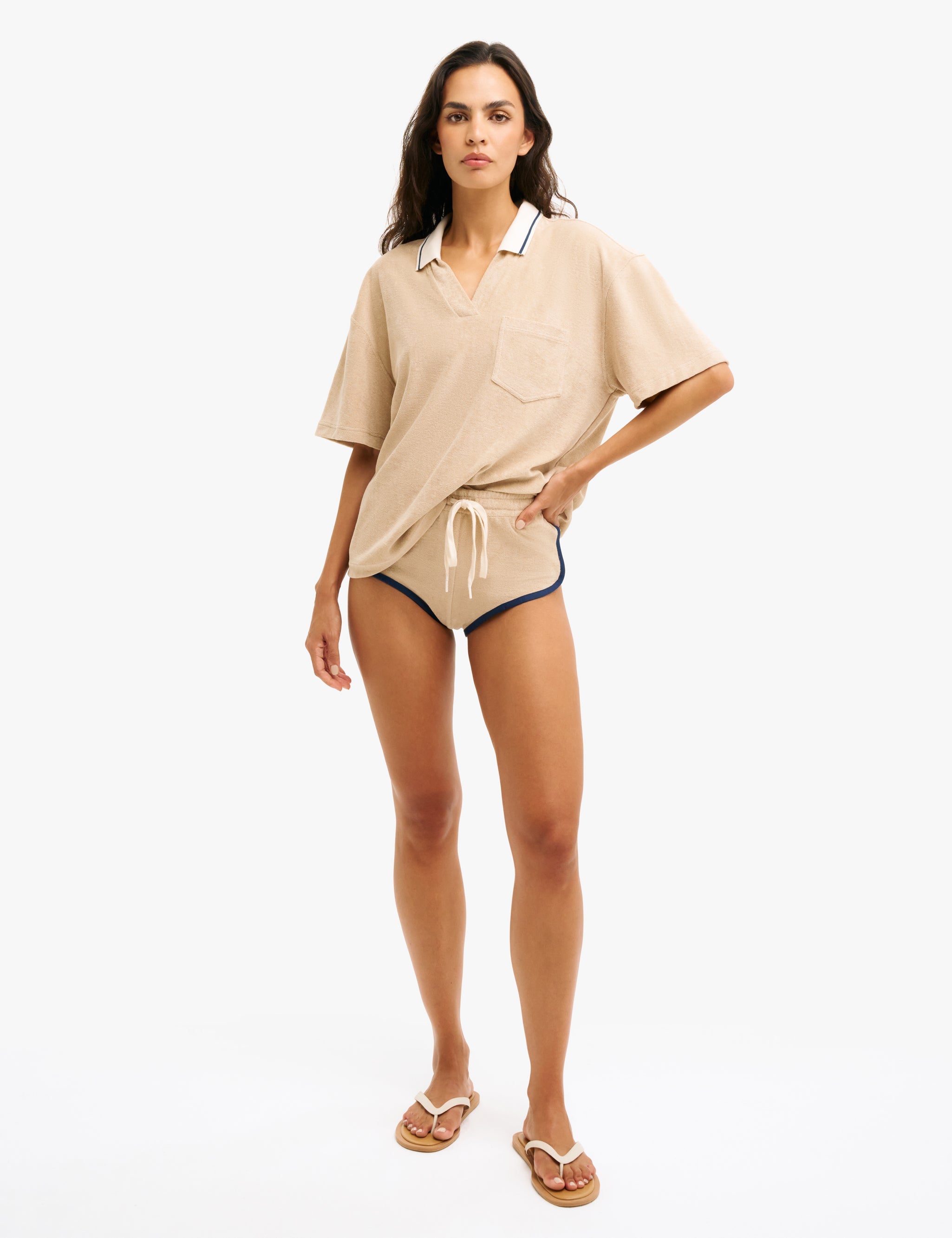 Towelling Polo T Shirt