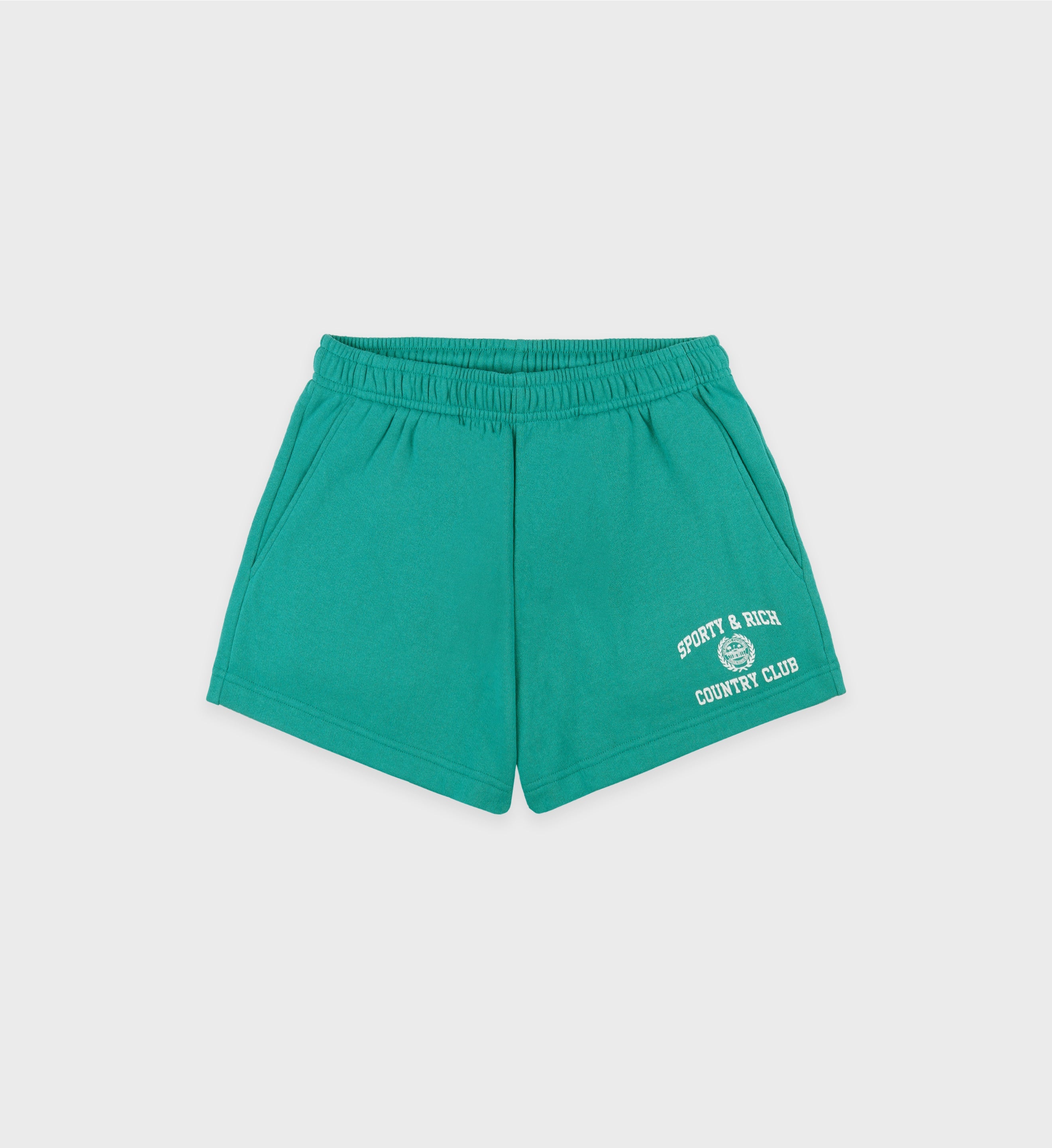 Varsity Crest Soft Disco Short - Spring Green/White