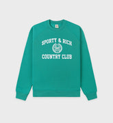 Varsity Crest Soft Crewneck - Spring Green/White