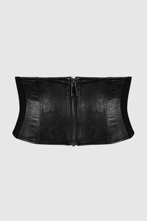 VEGAN LEATHER CORSET BELT W/ POCKET