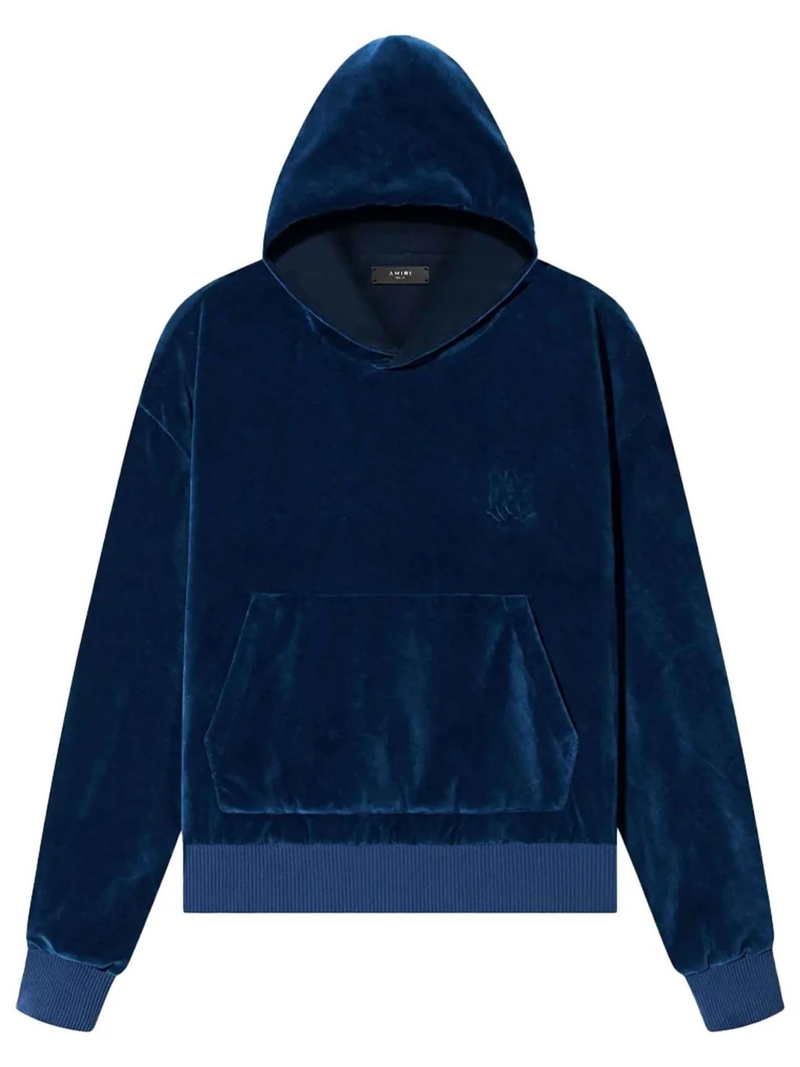 AMIRI MA VELOUR REVERSIBLE HOODIE BLUE